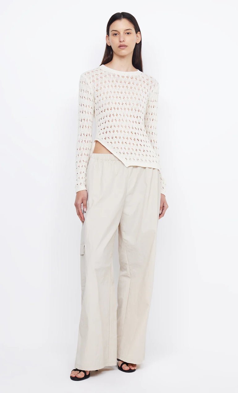 Bec & Bridge Brooke L/S Asym Knit Top Ivory