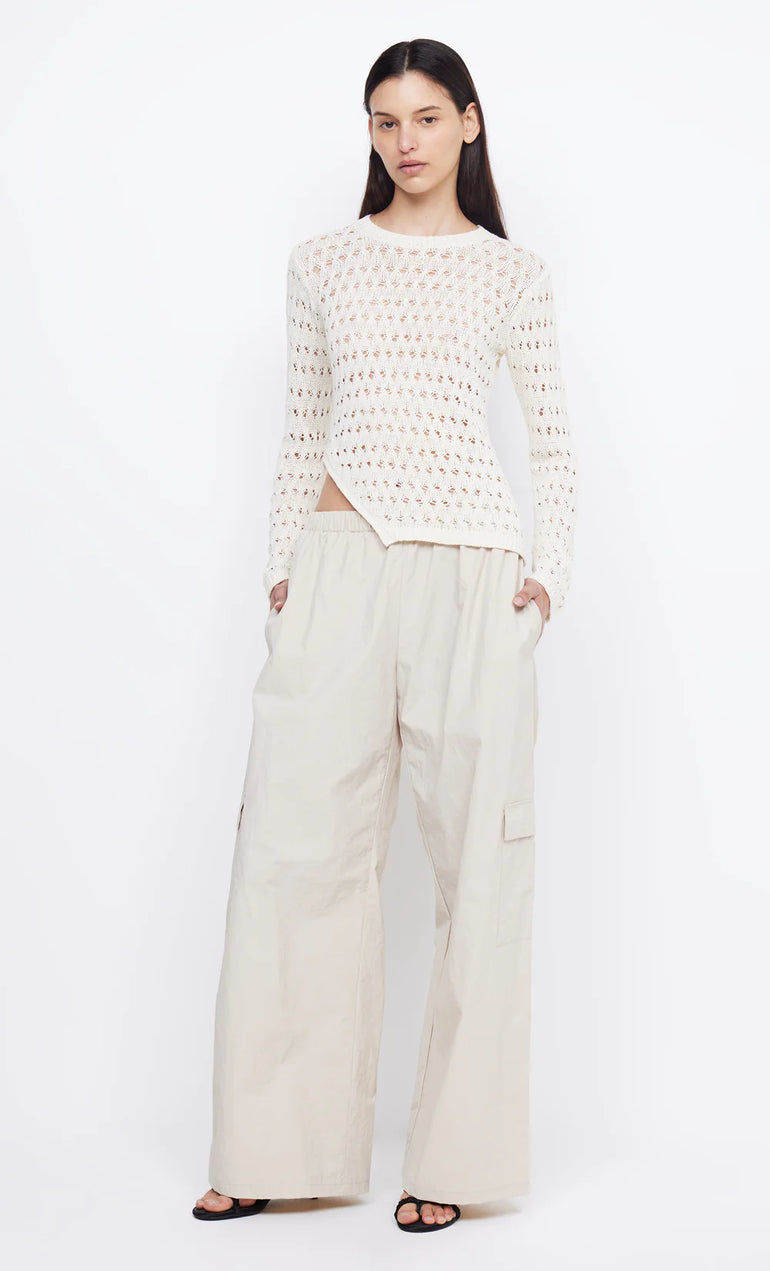 Bec & Bridge Brooke L/S Asym Knit Top Ivory