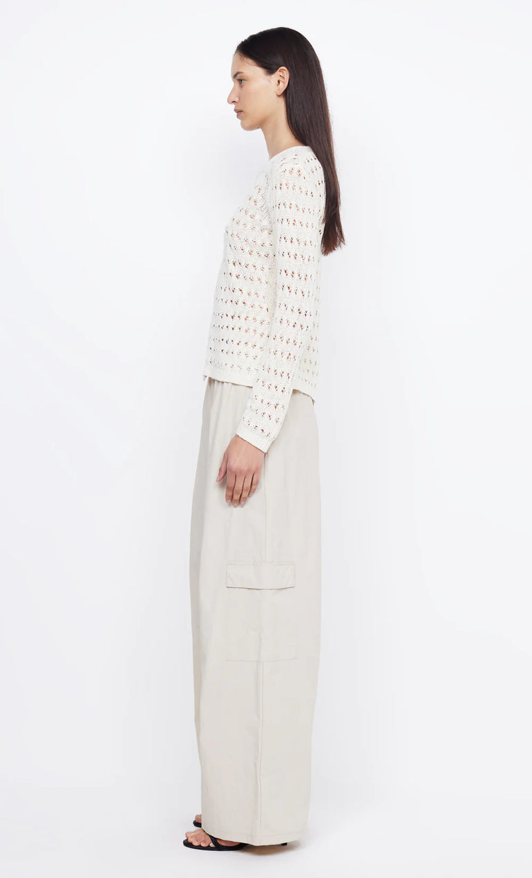 Bec & Bridge Brooke L/S Asym Knit Top Ivory