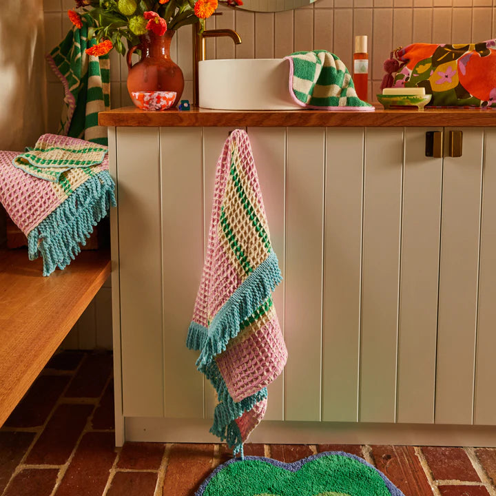 Sage X Clare Tishy Waffle Hand Towel Dahlia