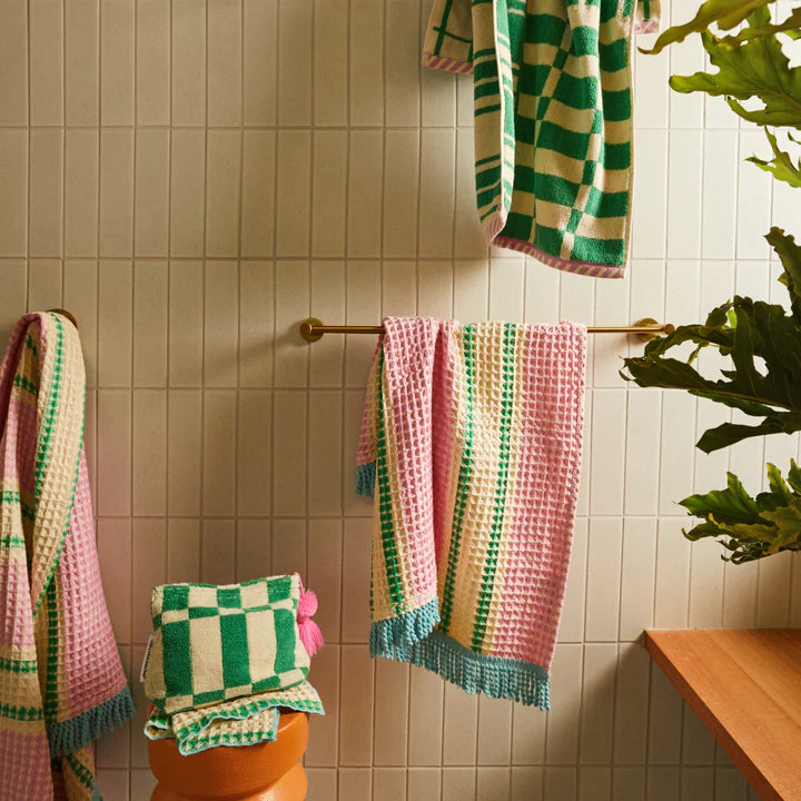Sage X Clare Tishy Waffle Hand Towel Dahlia