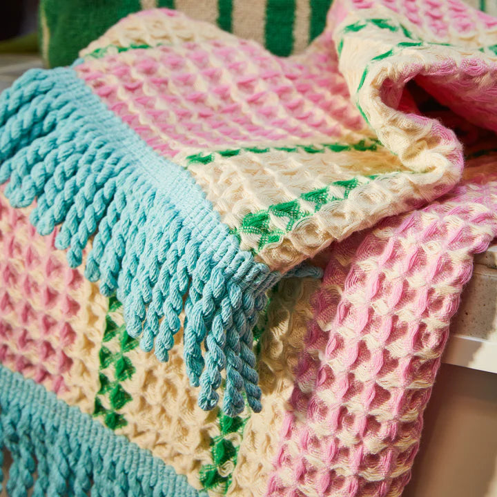 Sage X Clare Tishy Waffle Hand Towel Dahlia