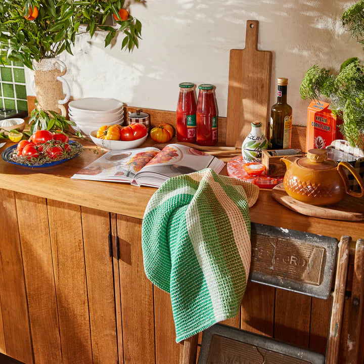 Sage X Clare Delano Stripe Tea Towel Perilla