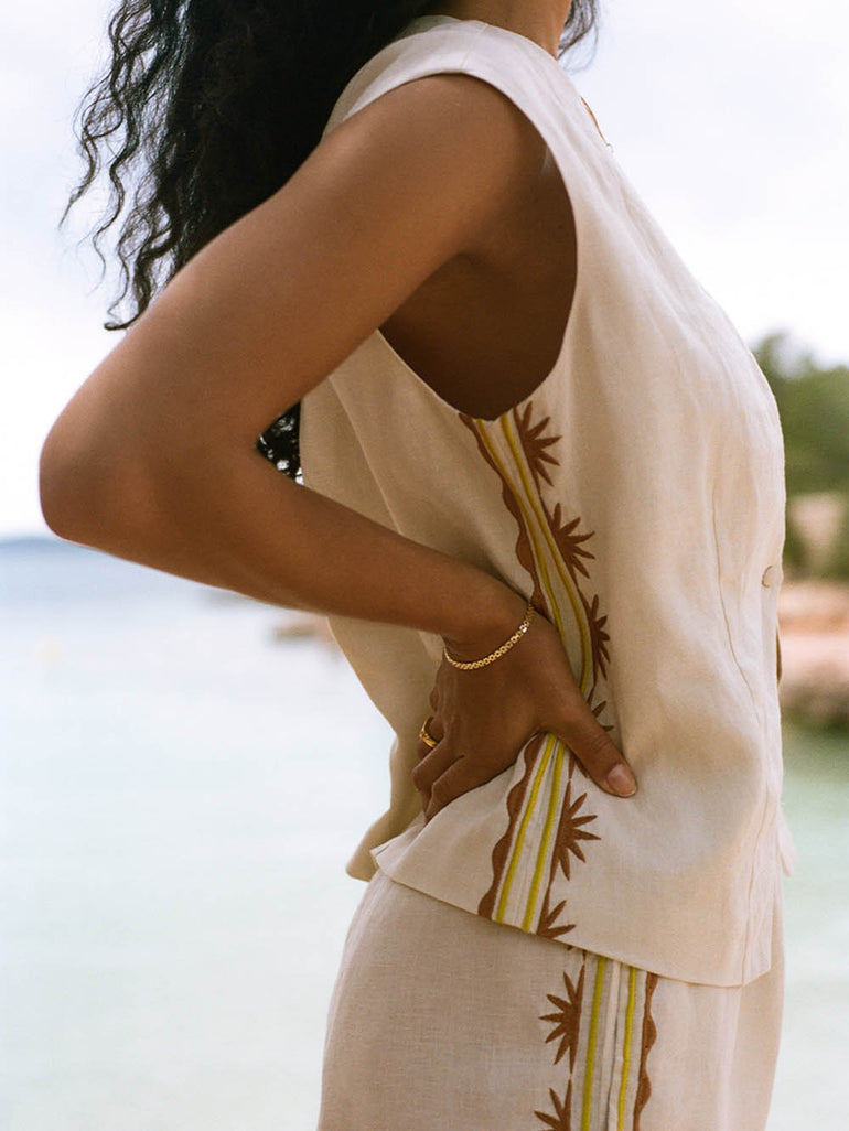Soleil Soleil Ashton Vest Helios Embroidery