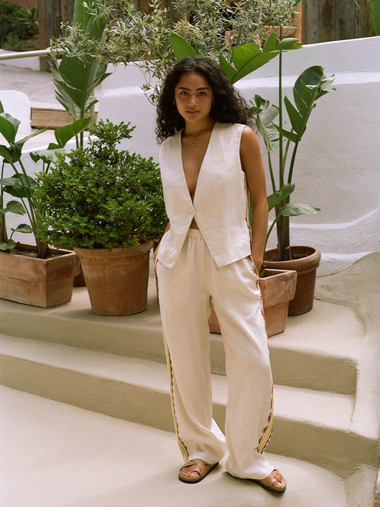 Soleil Soleil Celine Pants Helios Embroidery