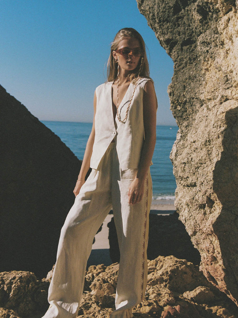 Soleil Soleil Celine Pants Helios Embroidery