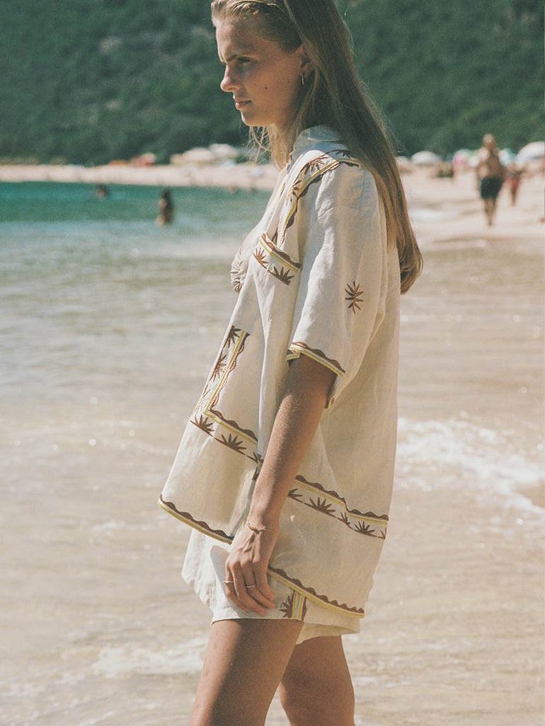 Soleil Soleil Darcy Shirt Helios Embroidery
