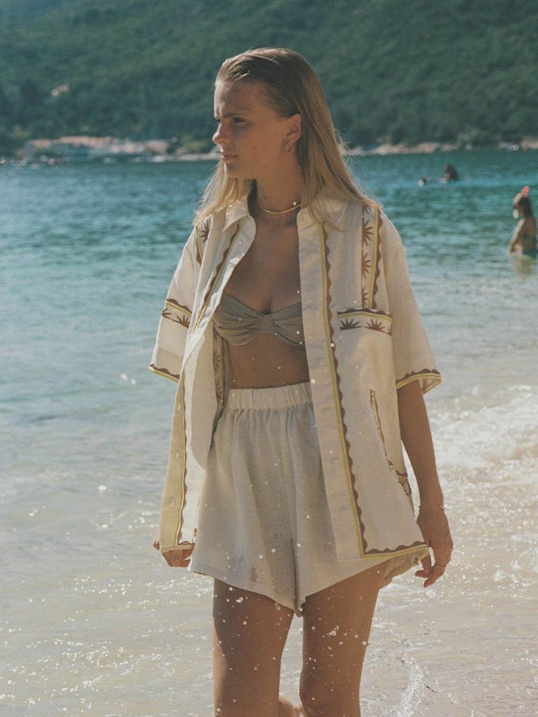 Soleil Soleil Abbey Shorts Helios Embroidery