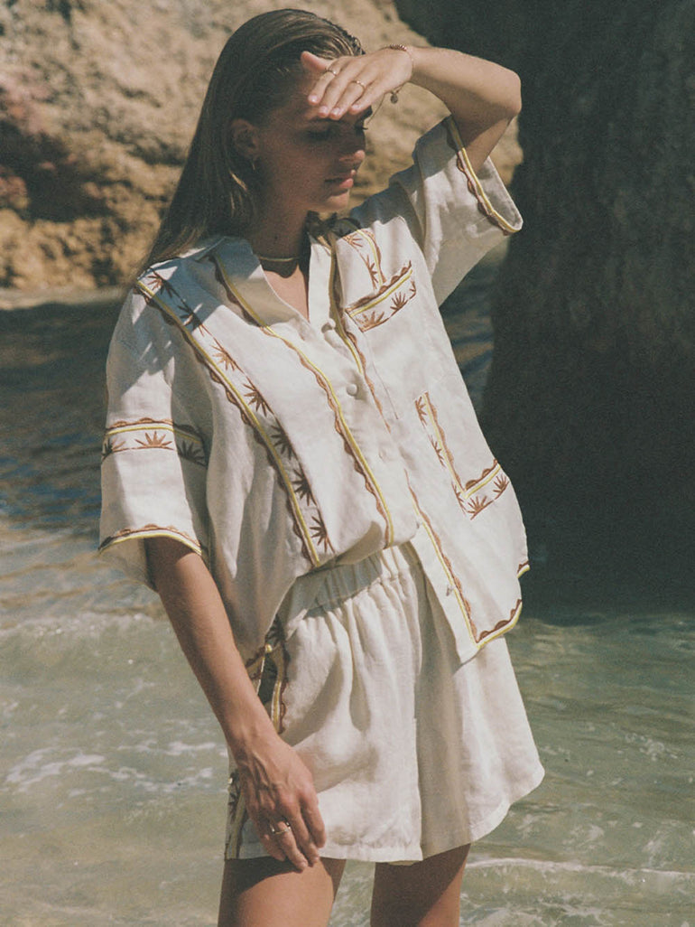 Soleil Soleil Darcy Shirt Helios Embroidery