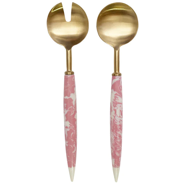 Kip&Co Pink Marble Salad Servers