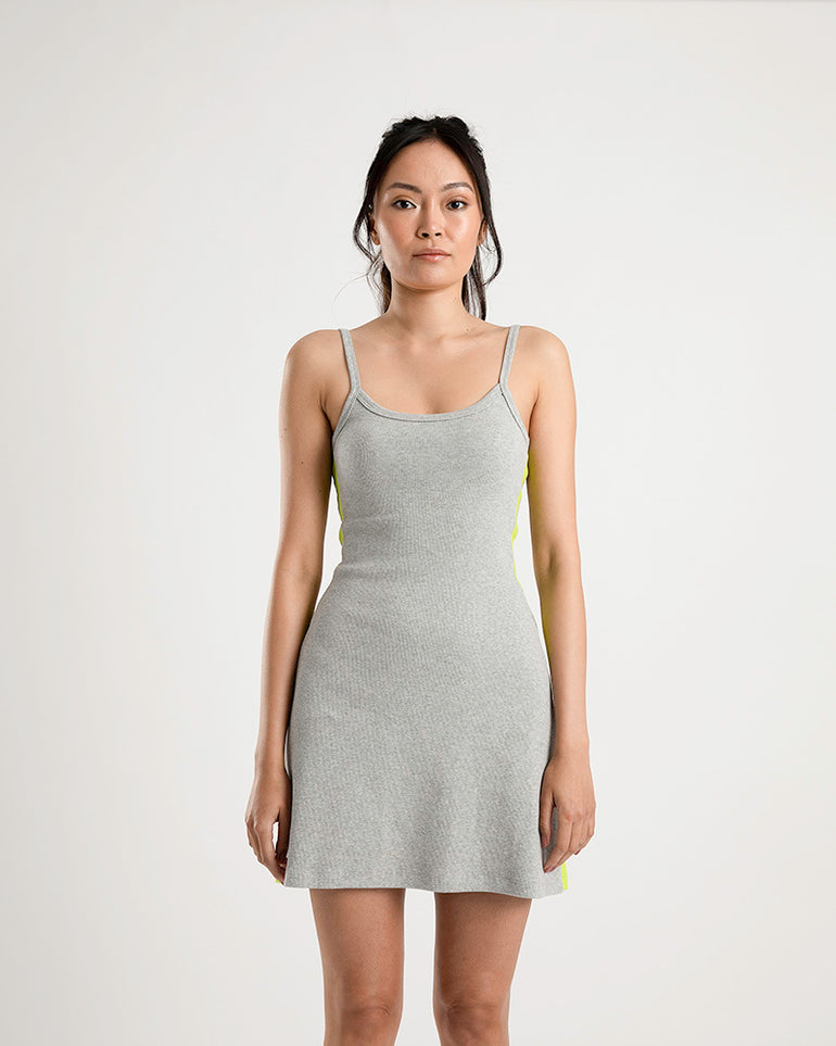 Summi Summi A Line Dress Grey Apple Stripe