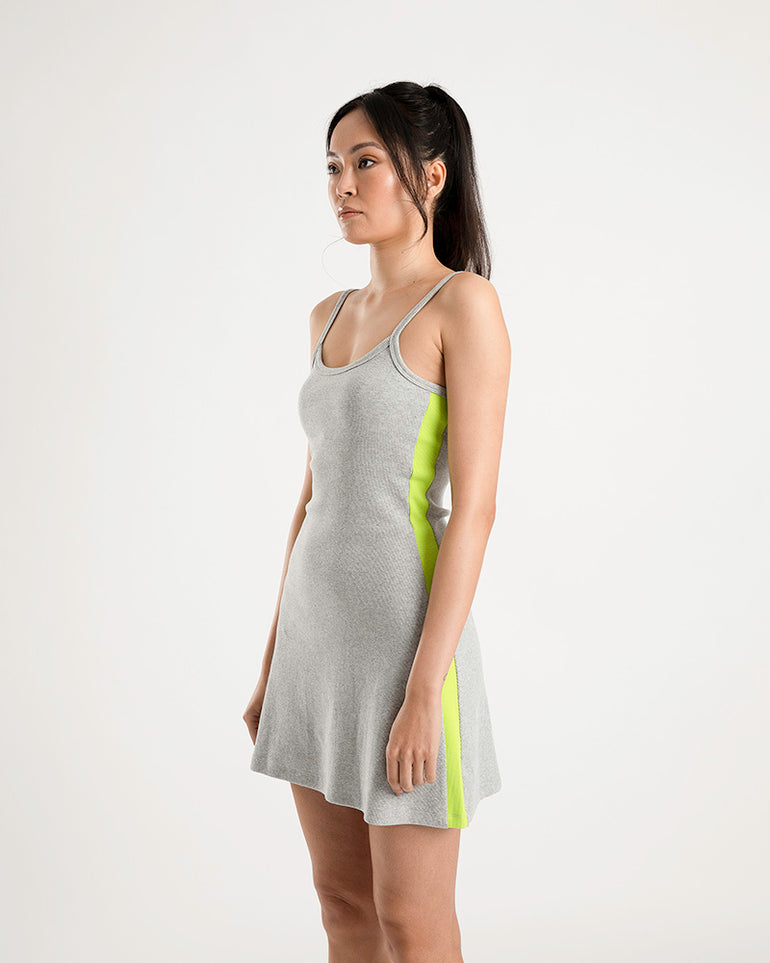 Summi Summi A Line Dress Grey Apple Stripe