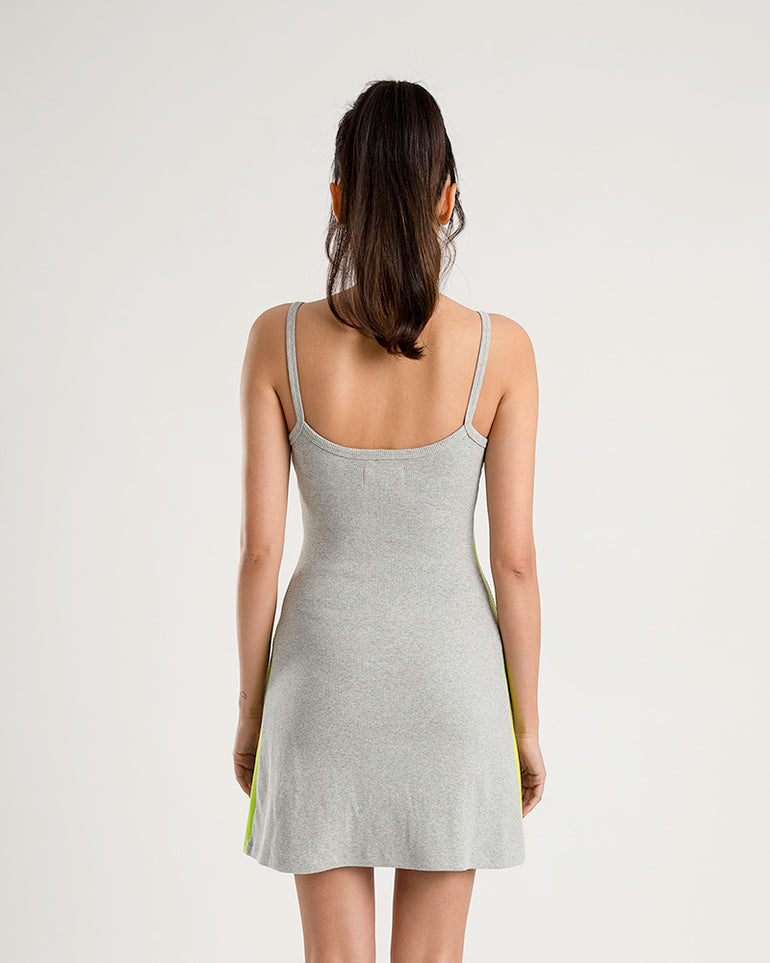 Summi Summi A Line Dress Grey Apple Stripe
