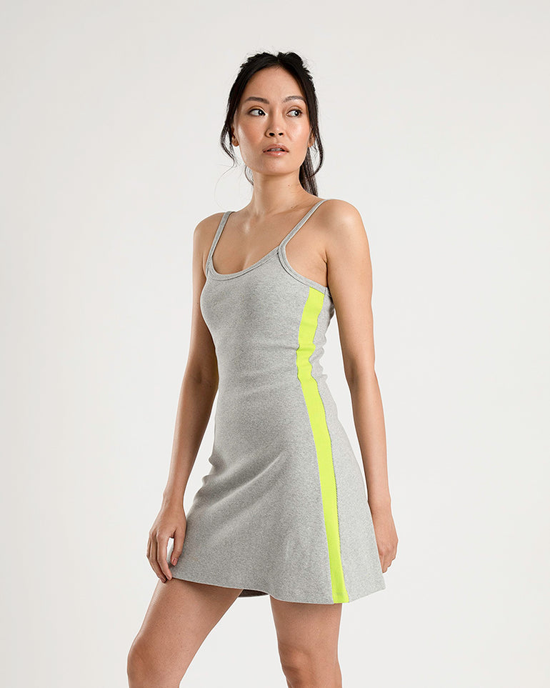Summi Summi A Line Dress Grey Apple Stripe