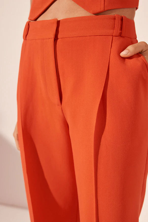 Shona Joy Irena Mid Rise Pant Hibiscus