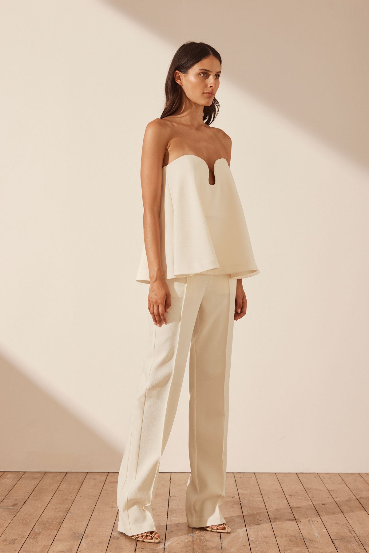 Shona Joy Amura Strapless Top Cream
