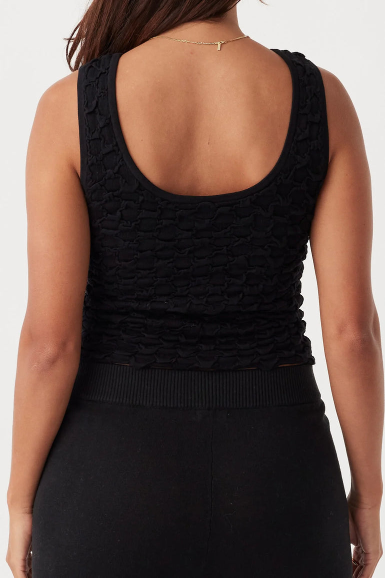 Arcaa Mila Reversible Textured Tank Black