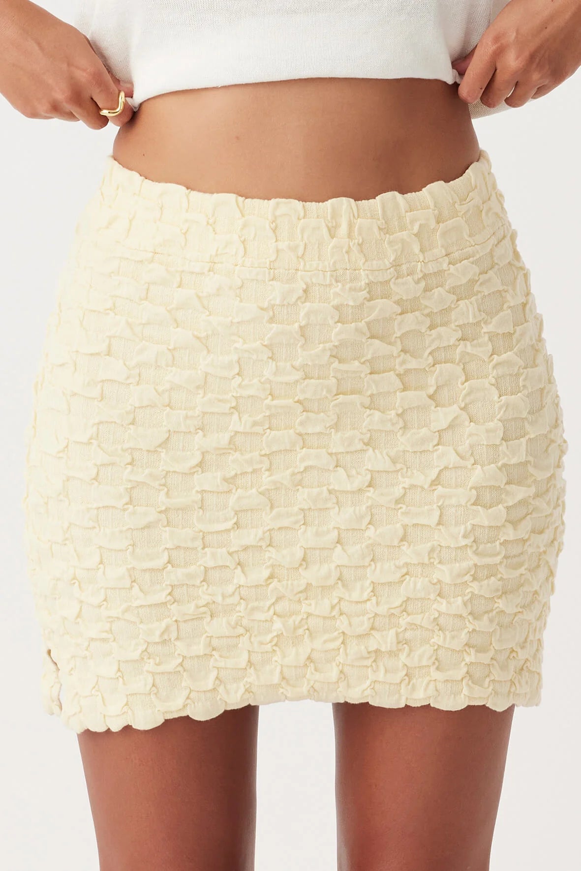 Arcaa Mila Textured Mini Skirt Butter