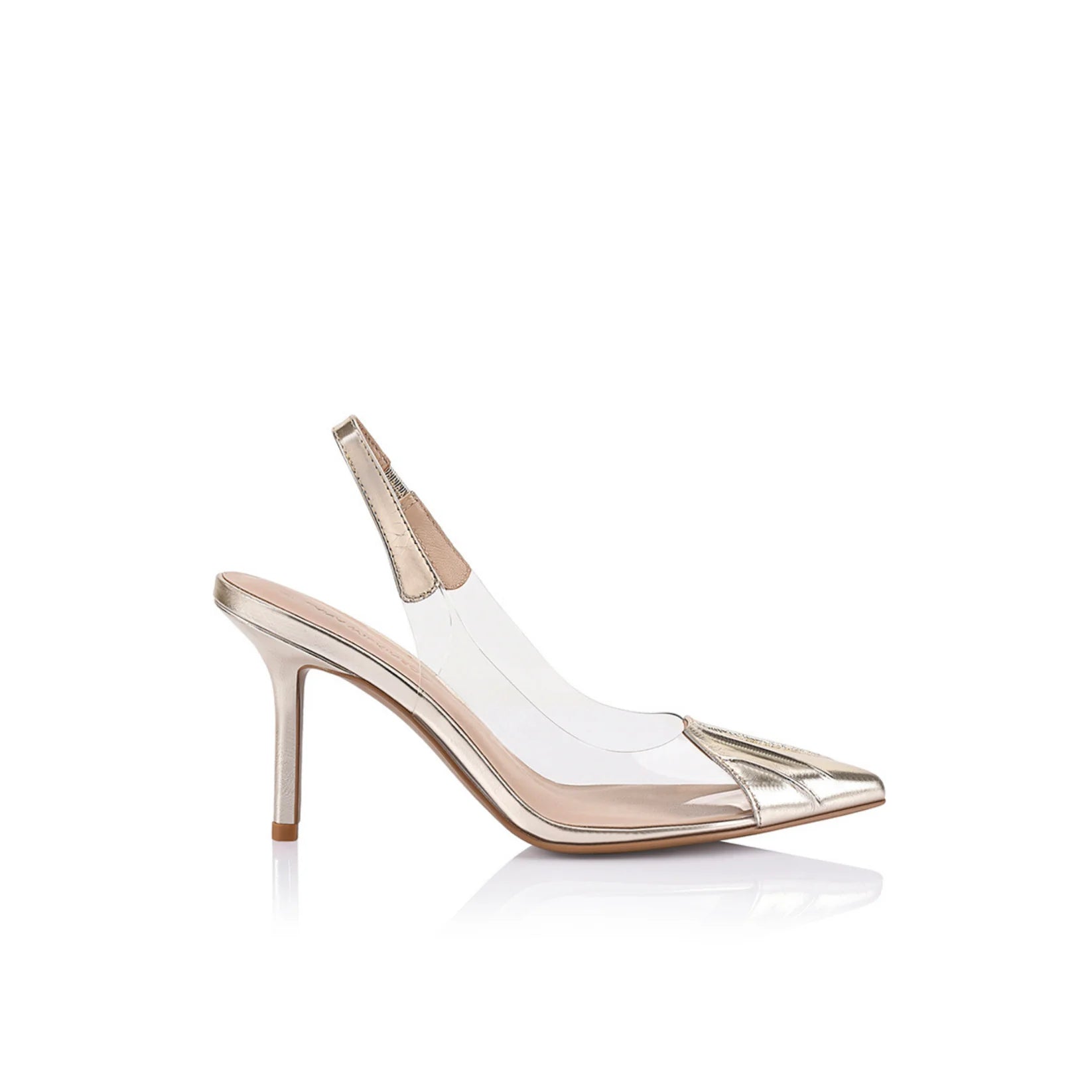 Lana Wilkinson Remi Pump Vinylite Gold Metallic Patent Leather