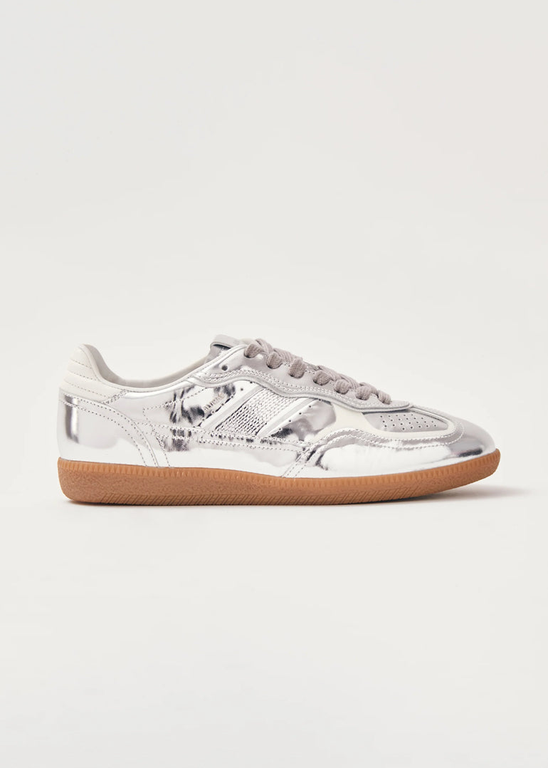 Alohas Rife Shimmer Silver Cream Leather Sneakers