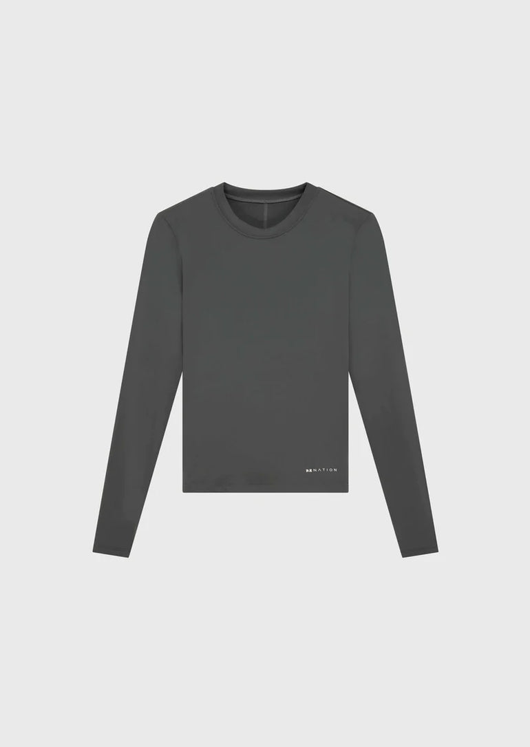 PE Nation Foundation Long Sleeve Top Gunmetal