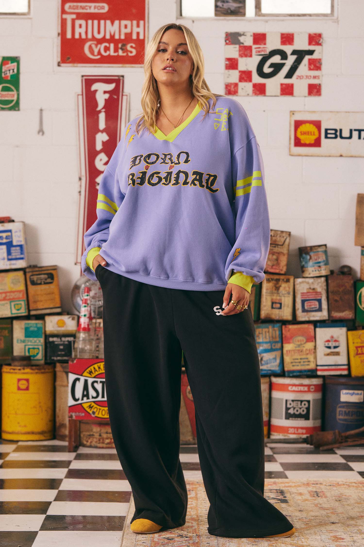 Sabbi The Born Original Jumper Chartreuse Lilac