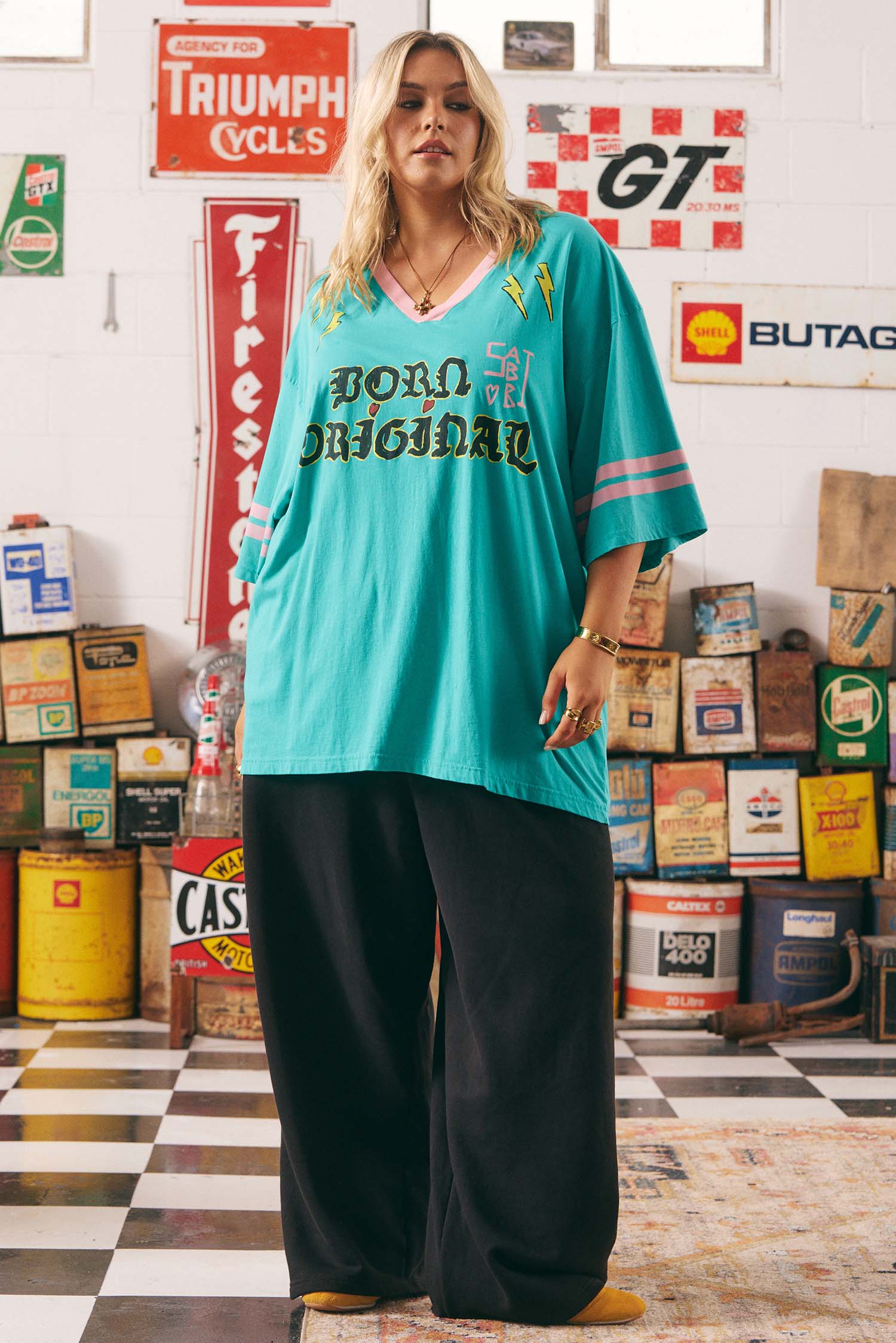 Sabbi The Born Original Tee Teal Pink