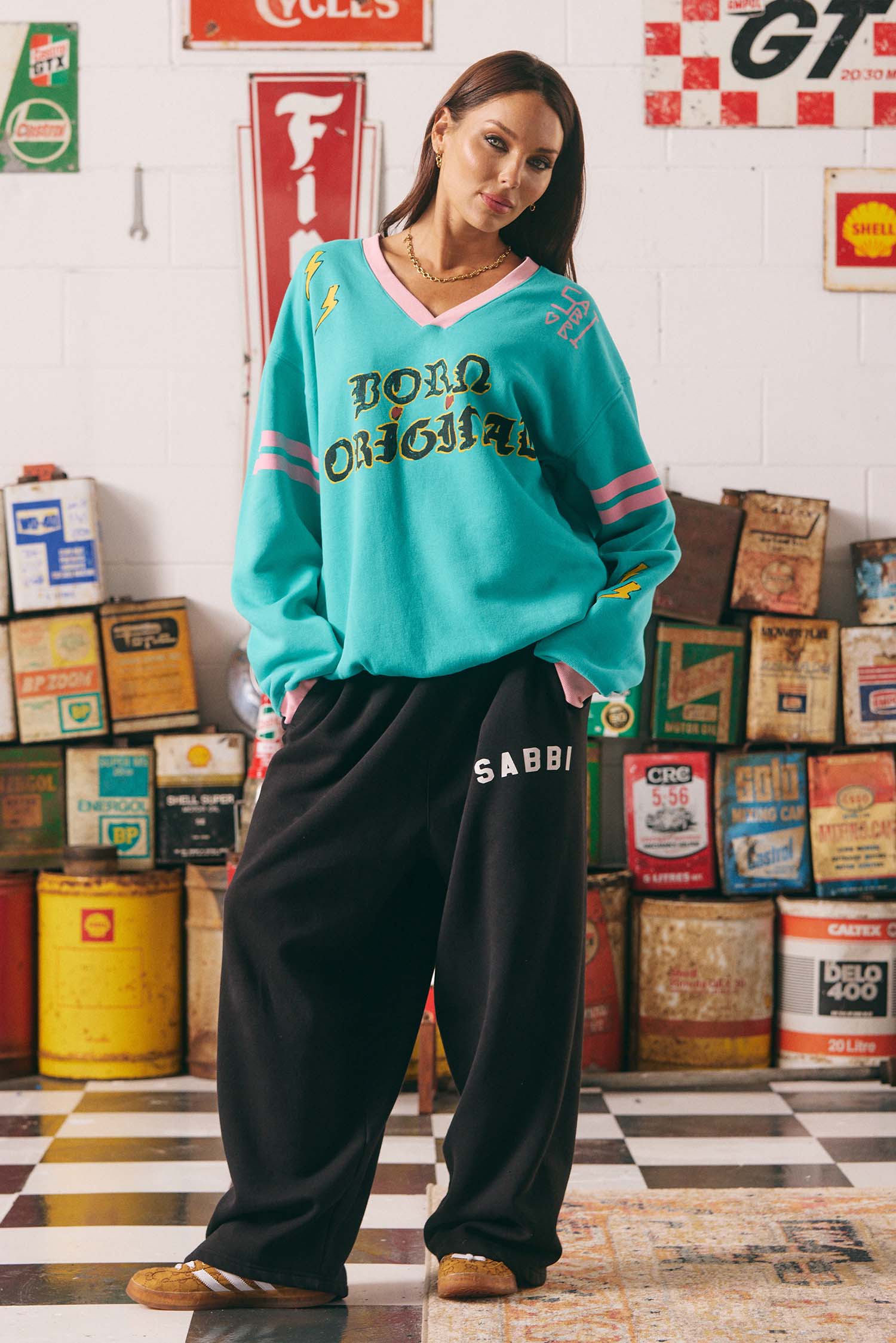 Sabbi The Born Original Jumper Teal Pink