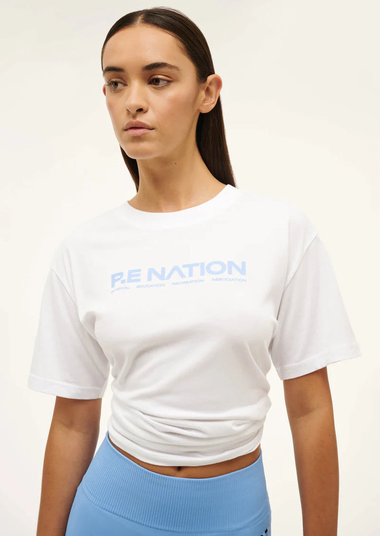 PE Nation Aero SS Tee White Cornflower Blue