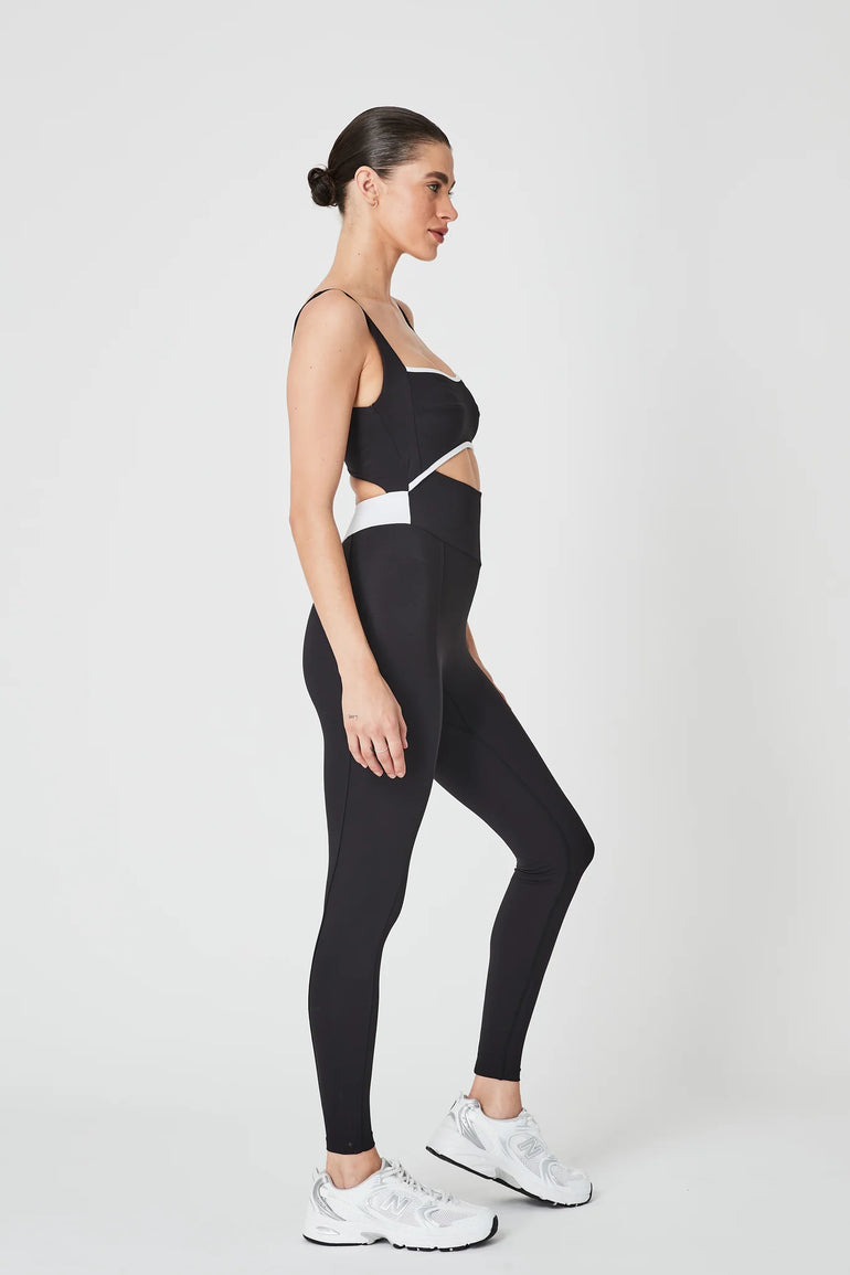 108 Sportif Capri Cutout Bodysuit Black