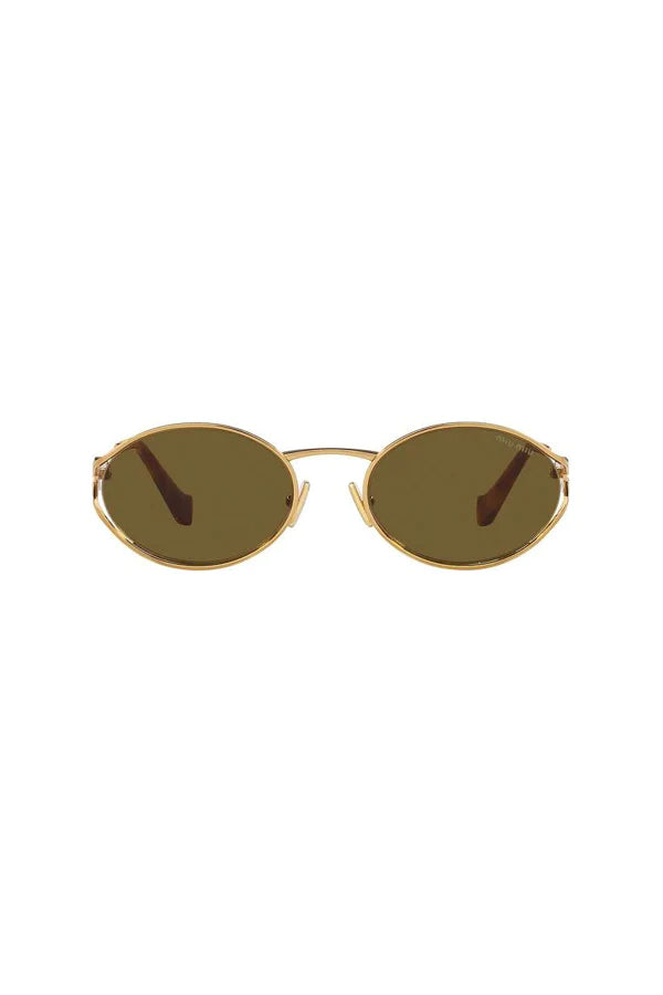 Miu Miu Sunglasses MU 52YS Brass Gold Dark Brown