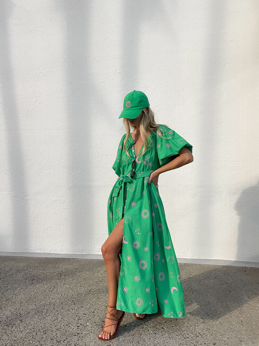 Girls green maxi clearance dress