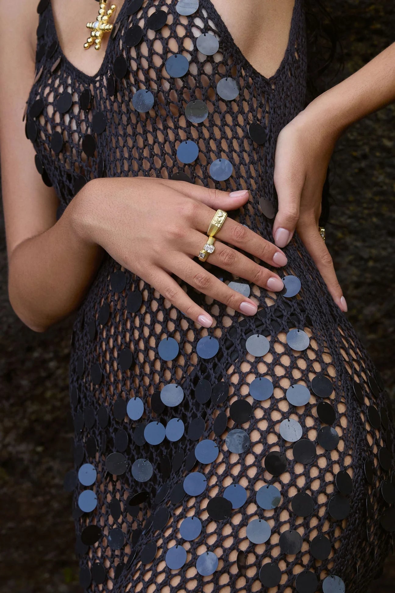 Mountain and Moon Maia Ring Gold