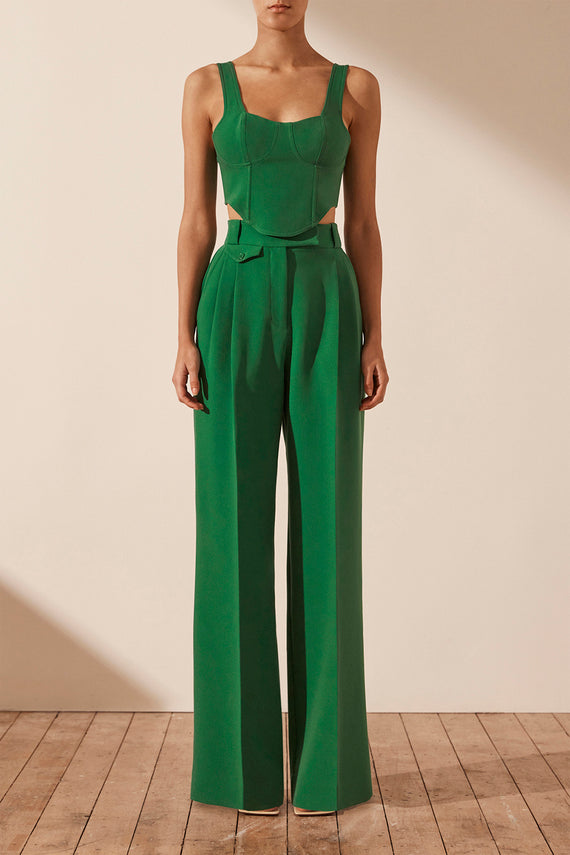 Shona Joy Irena High Waisted Tailored Pant Tree Green