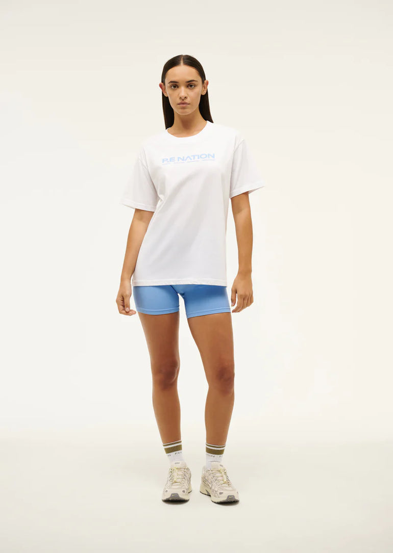 PE Nation Aero SS Tee White Cornflower Blue