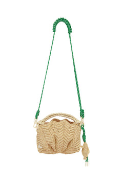 Alemais Horizon Raffia Shell Cross Body