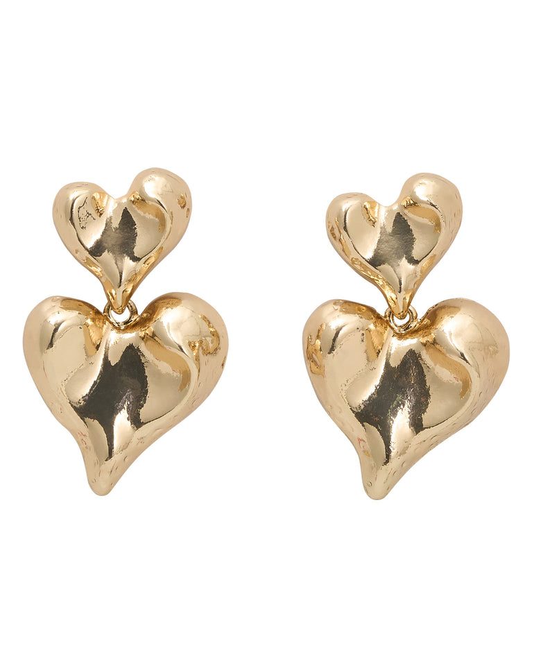 Gold heart-shaped earrings
