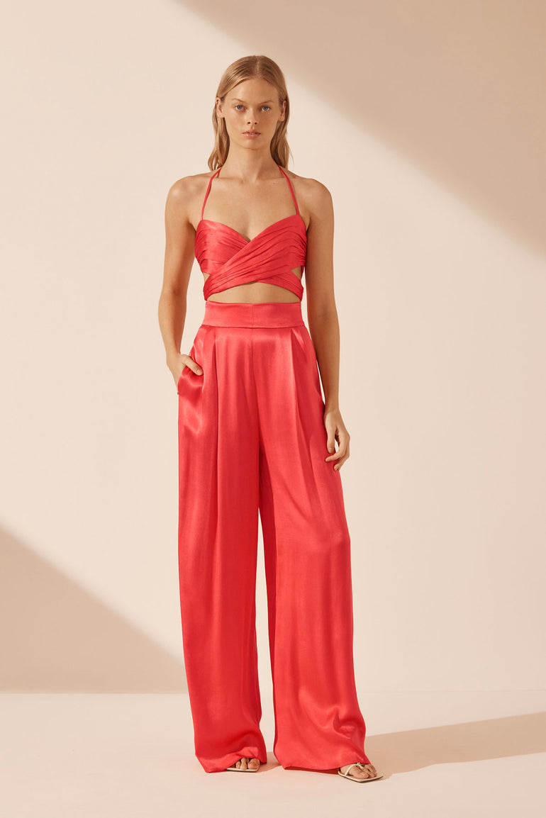 Shona Joy Lydie Tuxedo Trouser Poppy Red
