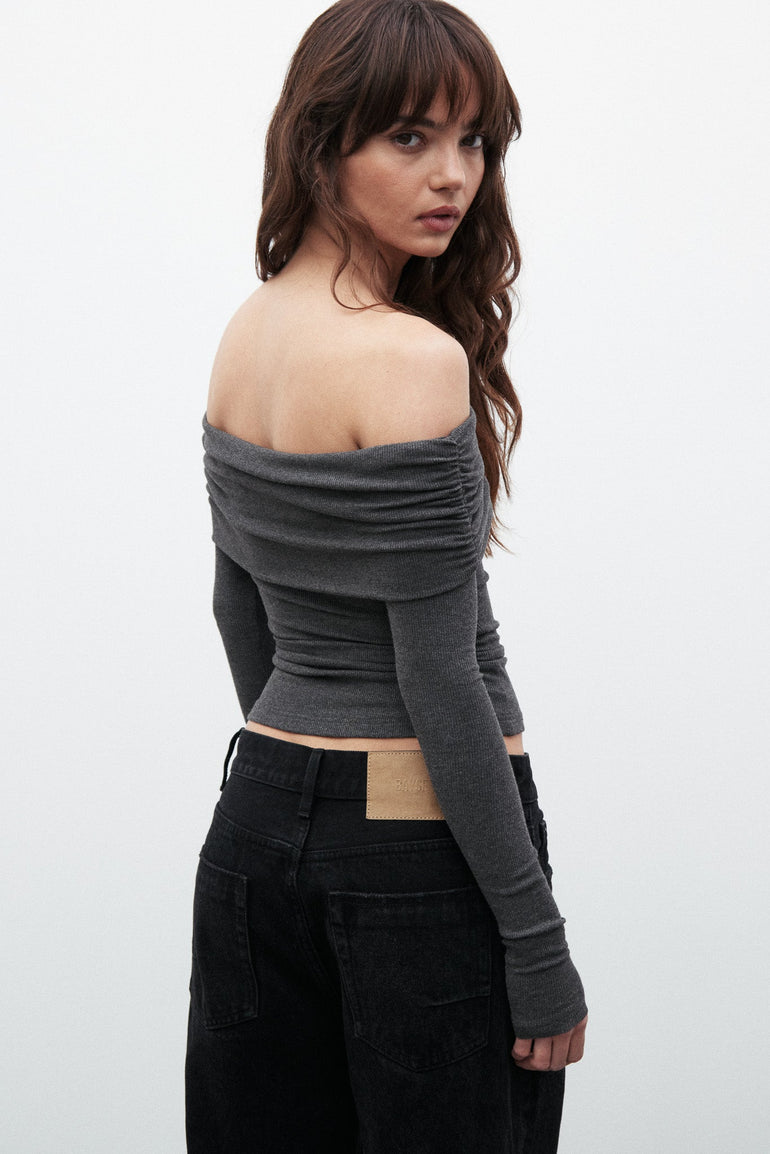 Bayse Alessandra Top Dark Heather Grey