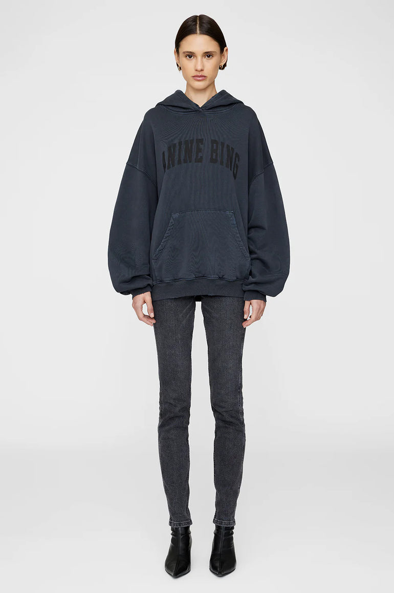 Anine Bing Harvey Sweatshirt Dark Washed Black