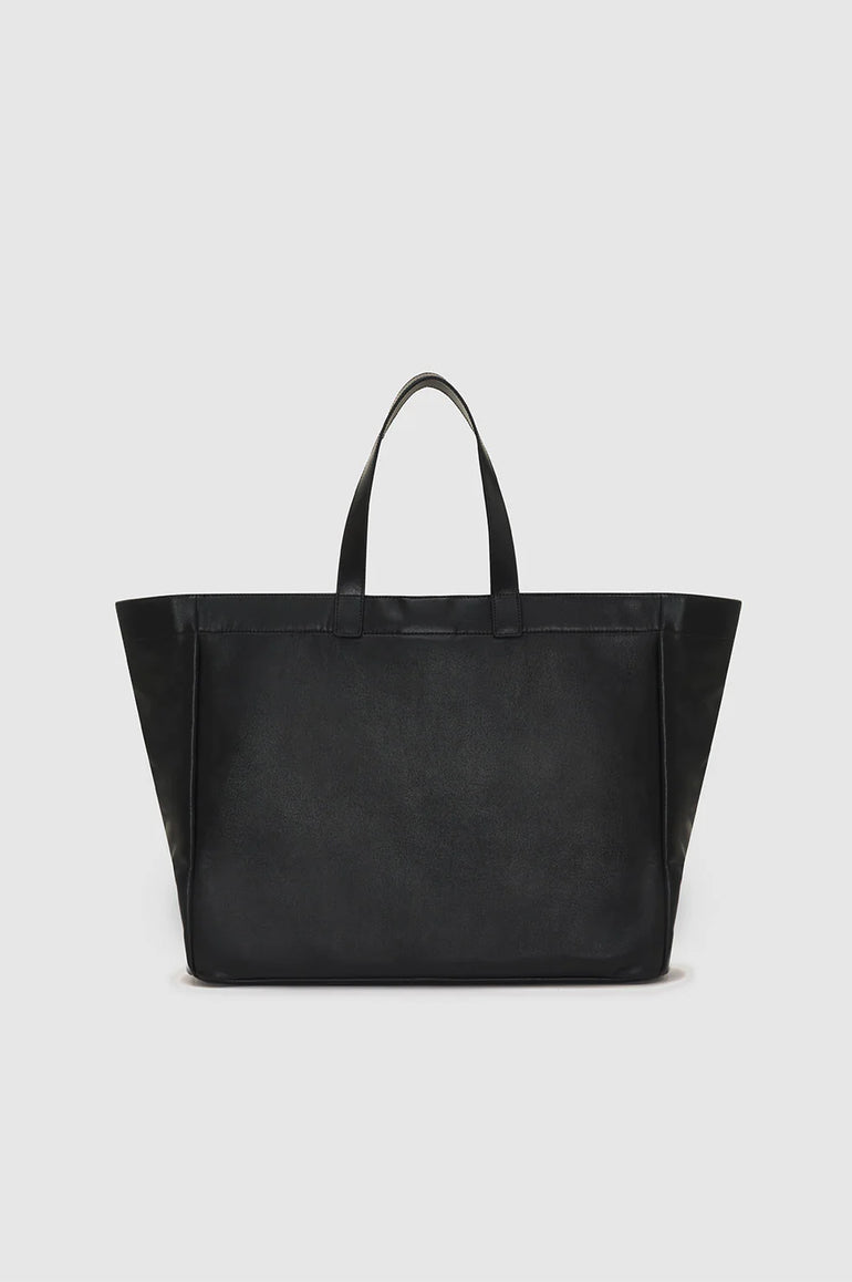 Anine Bing Large Rio Tote Black Recycled Leather