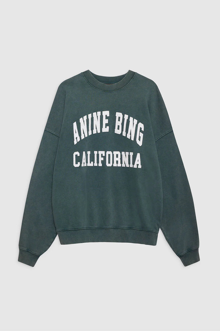 Anine Bing Miles Sweatshirt Washed Dark Sage