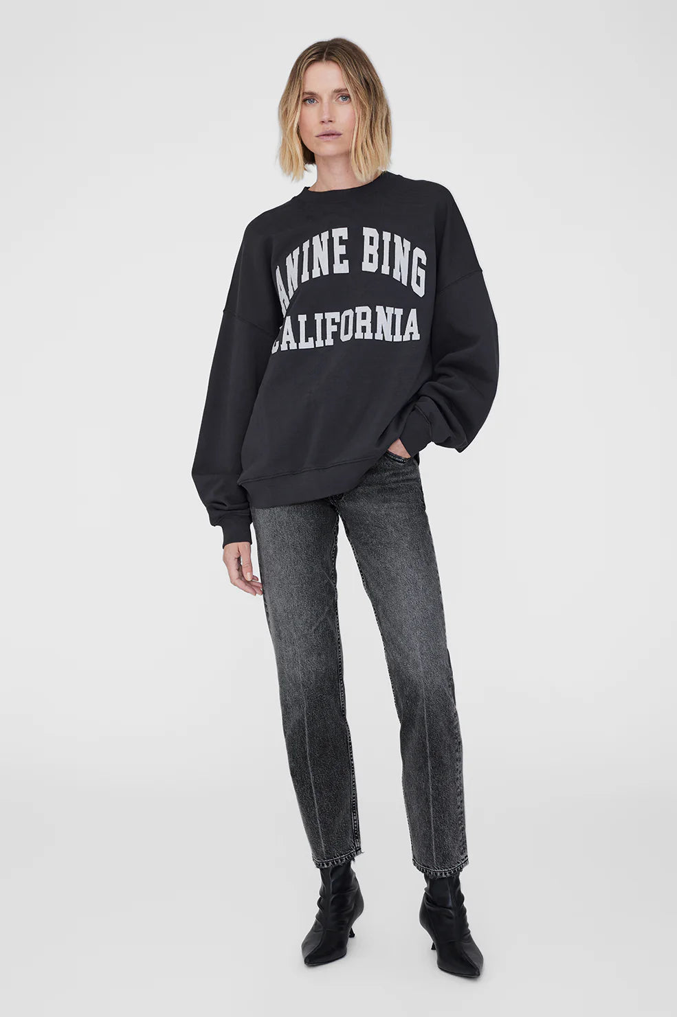 Anine Bing Miles Sweatshirt Vintage Black