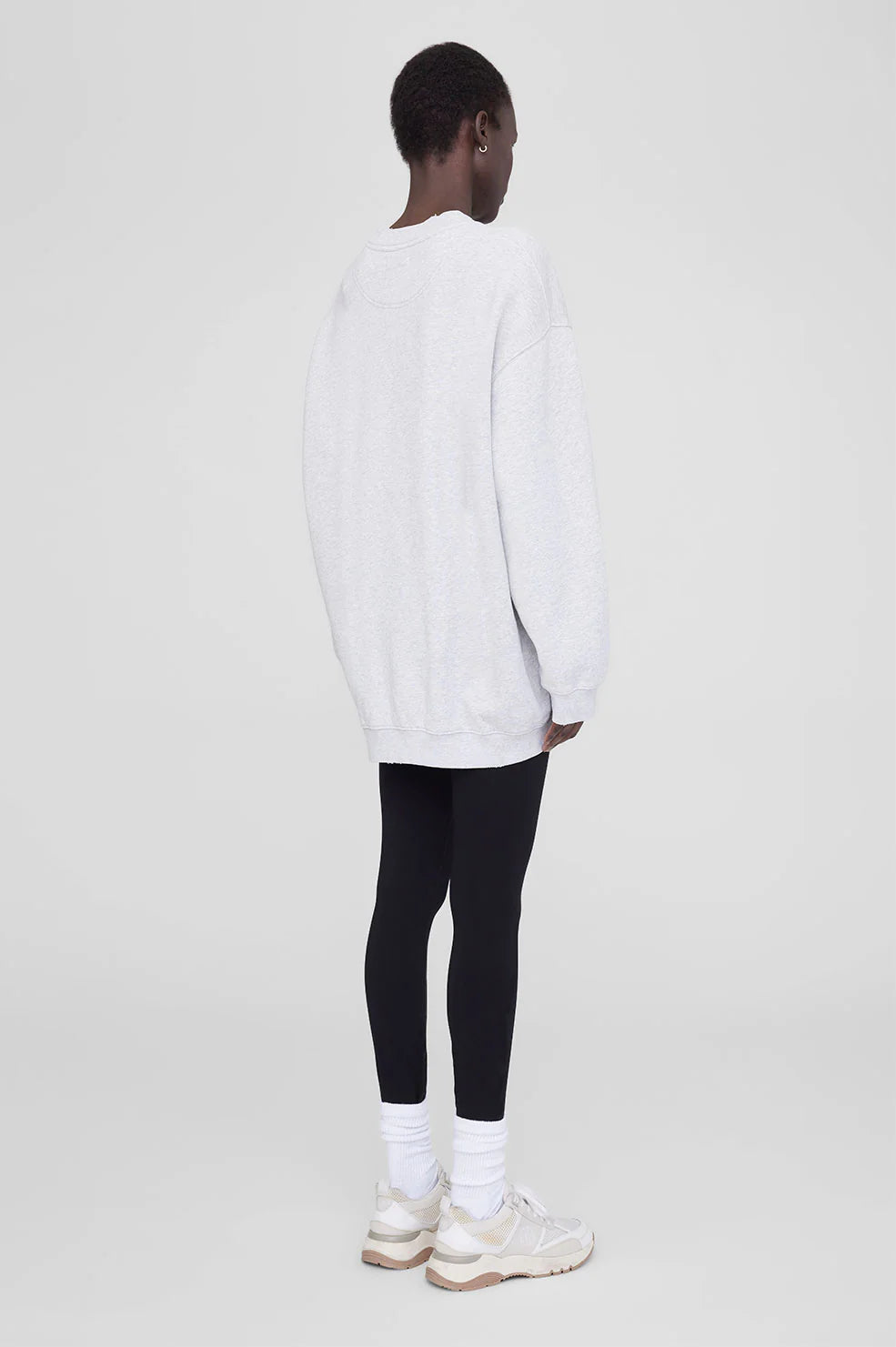 Anine Bing Tyler Sweatshirt Heather Grey With Black