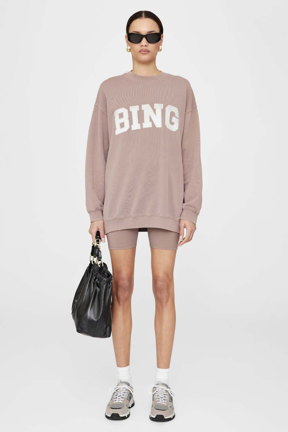 Anine Bing Tyler Sweatshirt Satin Bing Washed Iron