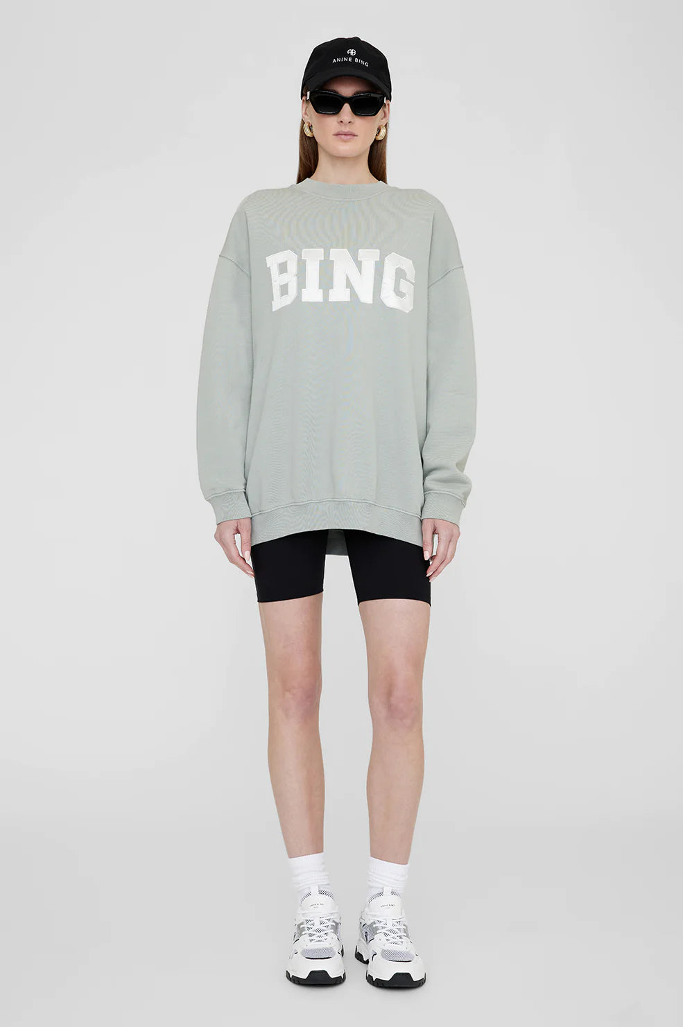 Anine Bing Tyler Sweatshirt Satin Bing Sage Green