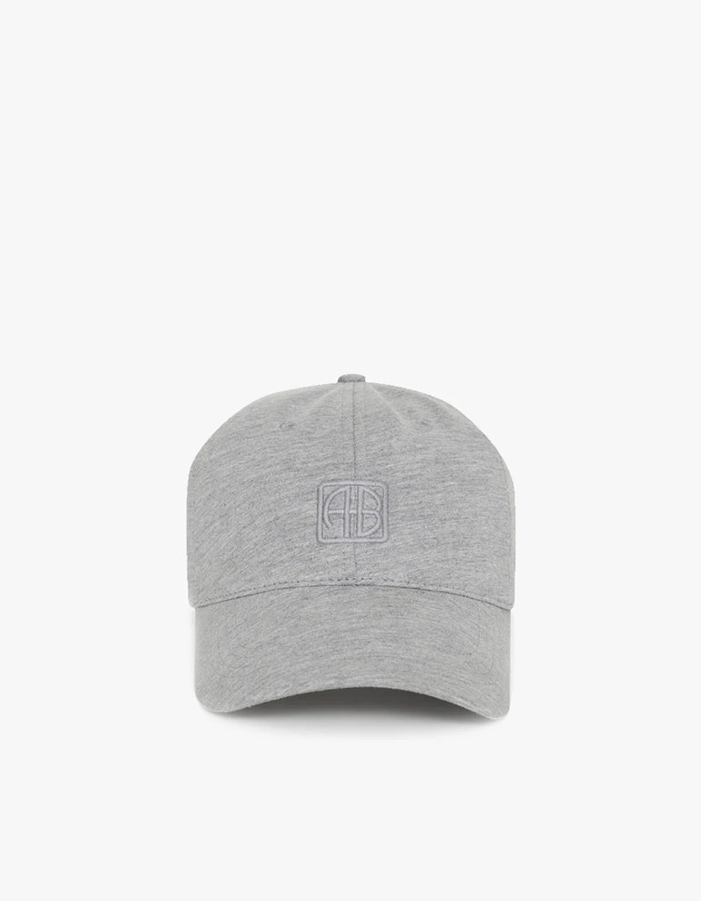 Anine Bing Jeremy Baseball Cap Framed Monogram Heather Grey