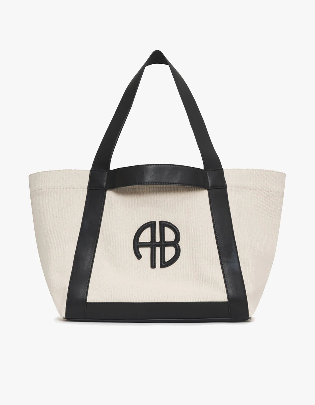 Anine Bing Cara Tote Natural Canvas With Black