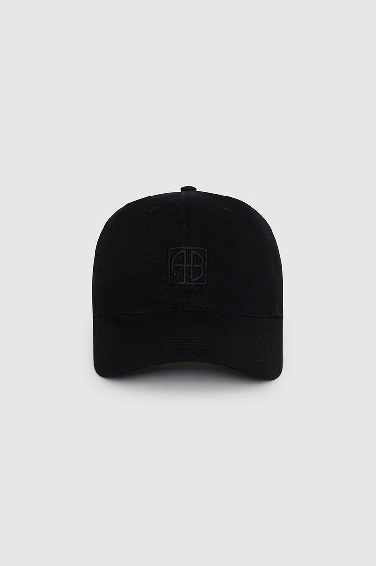 Anine Bing Jeremy Baseball Cap Framed Monogram Black