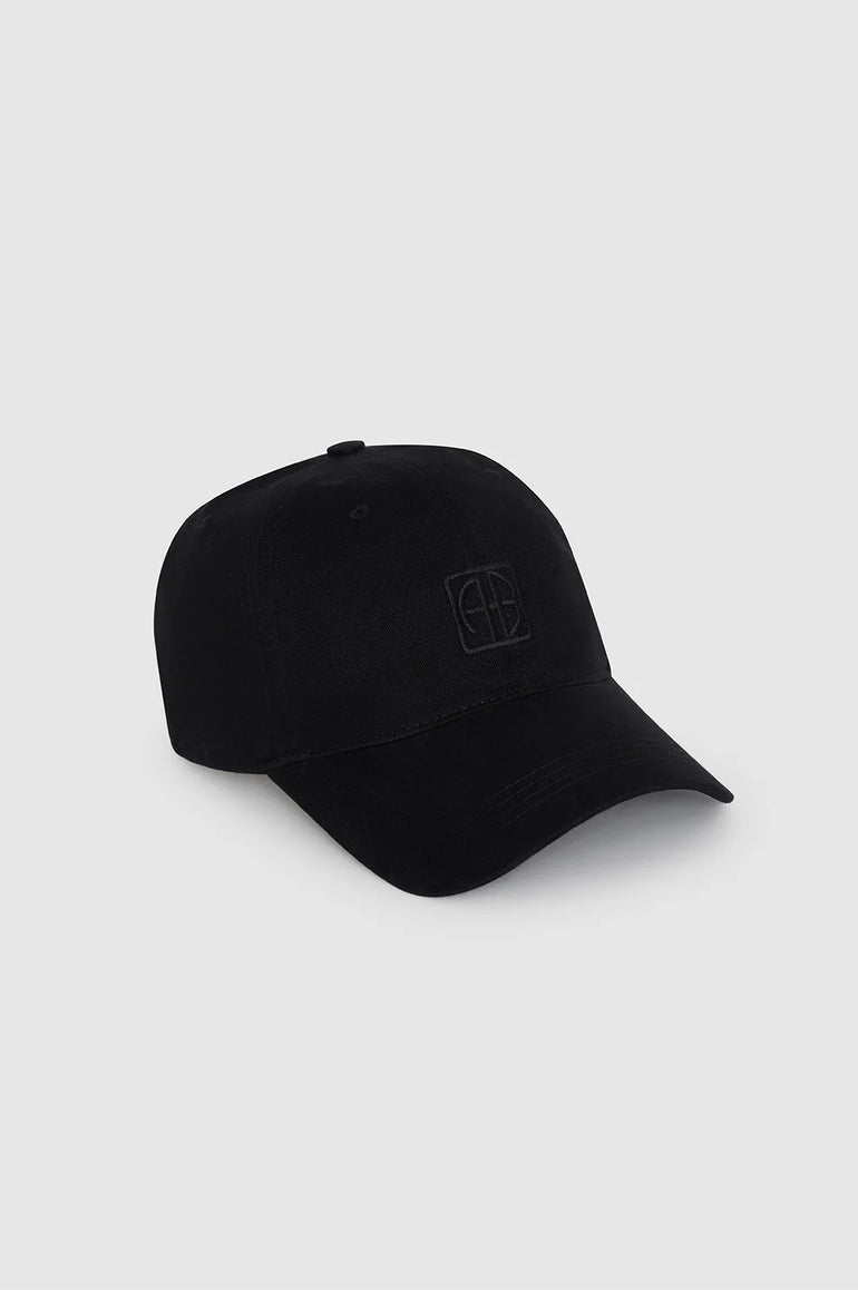 Anine Bing Jeremy Baseball Cap Framed Monogram Black